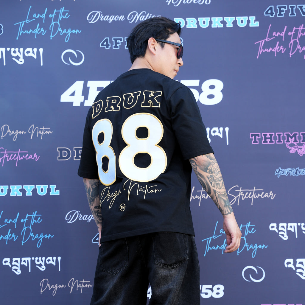 4FIVE58 Embroidered DRUK 88 T-Shirt | Dragon Nation Collection