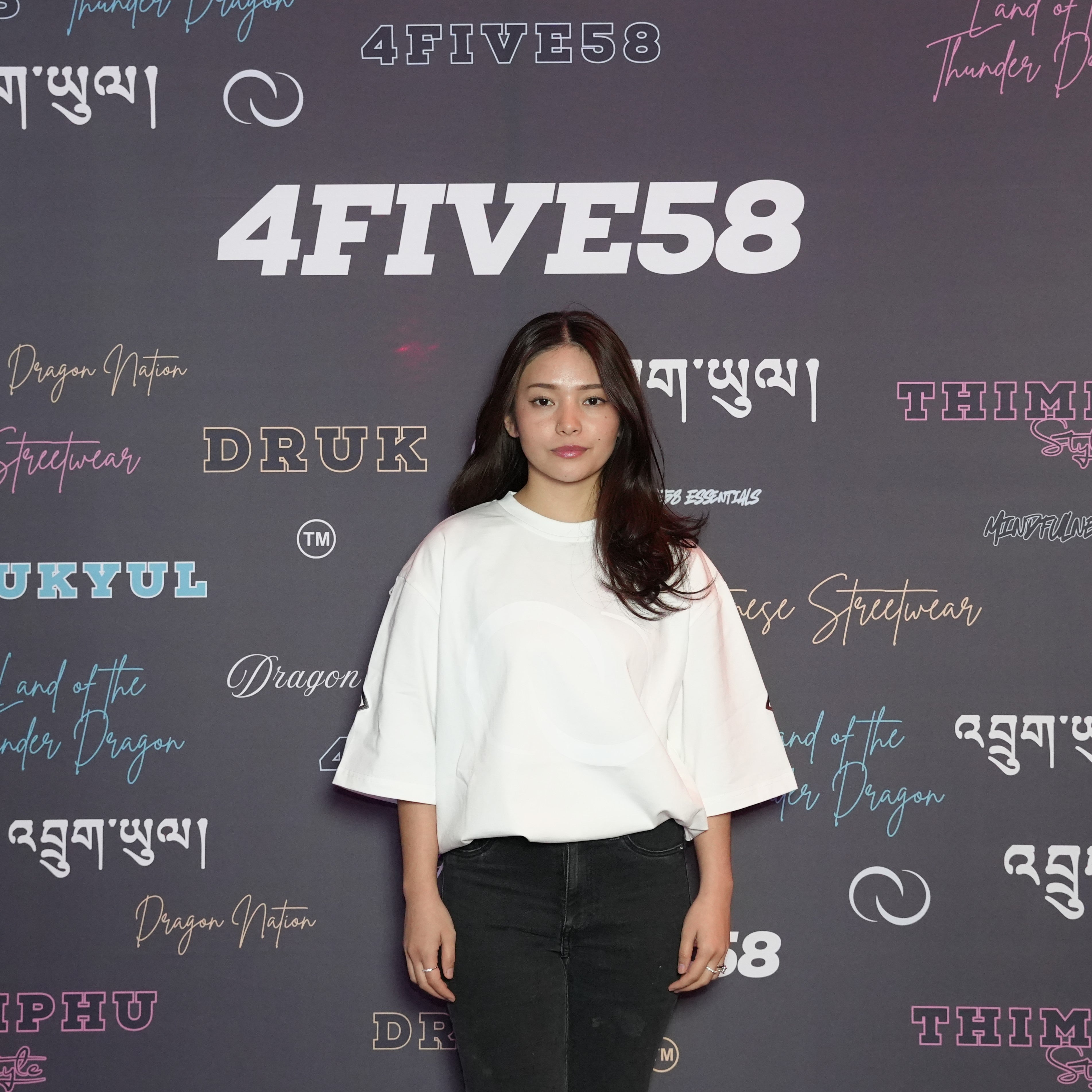 4FIVE58 Embroidered DRUK T-Shirt | White | Dragon Nation Collection (20% OFF)