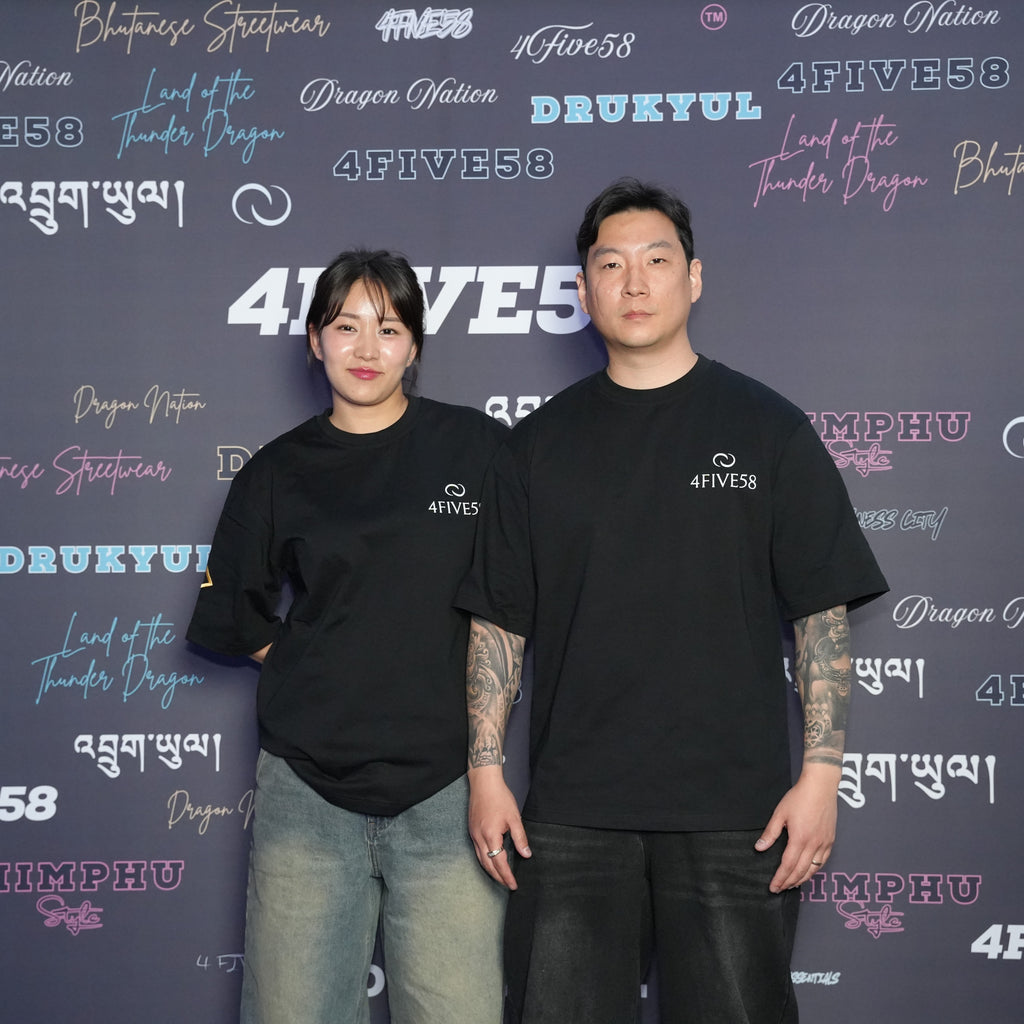 4FIVE58 Embroidered DRUK T-Shirt | Black | Dragon Nation Collection