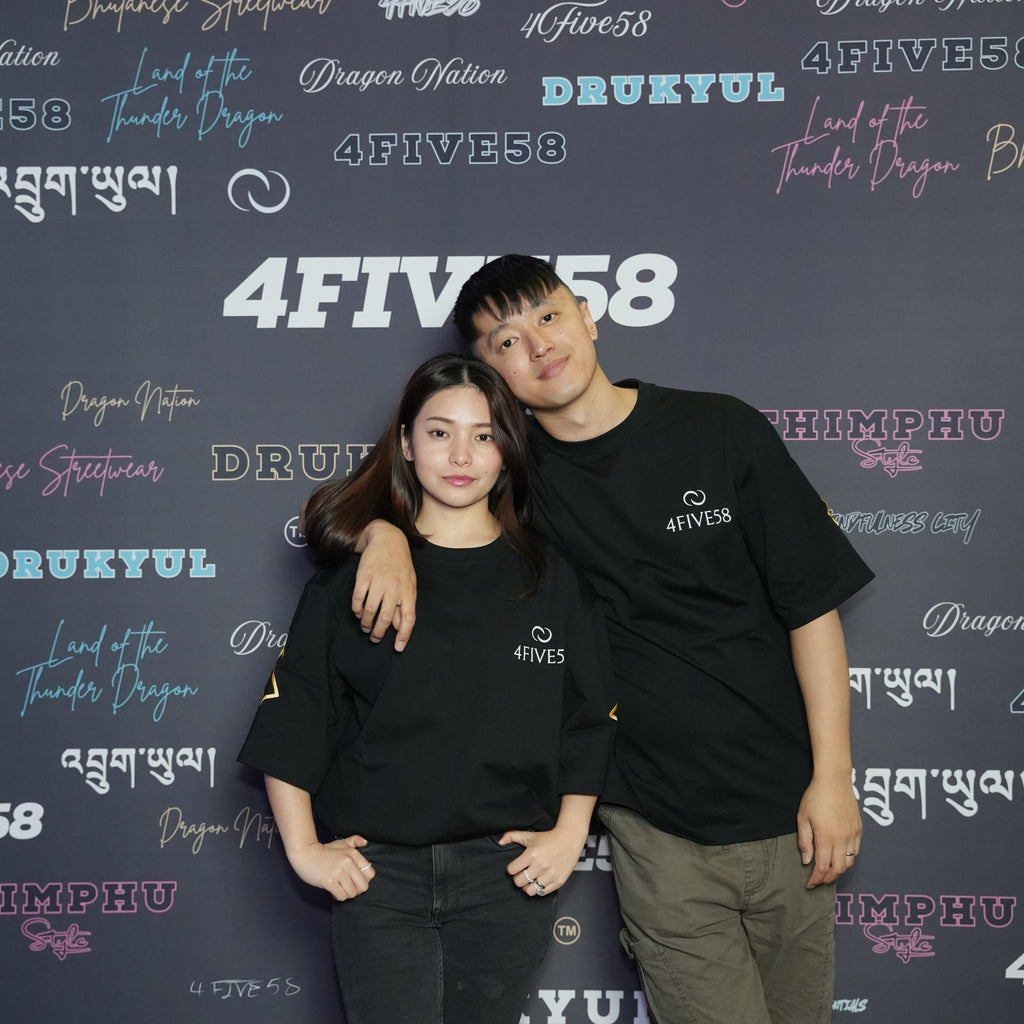 4FIVE58 Embroidered DRUK T-Shirt | Black | Dragon Nation Collection