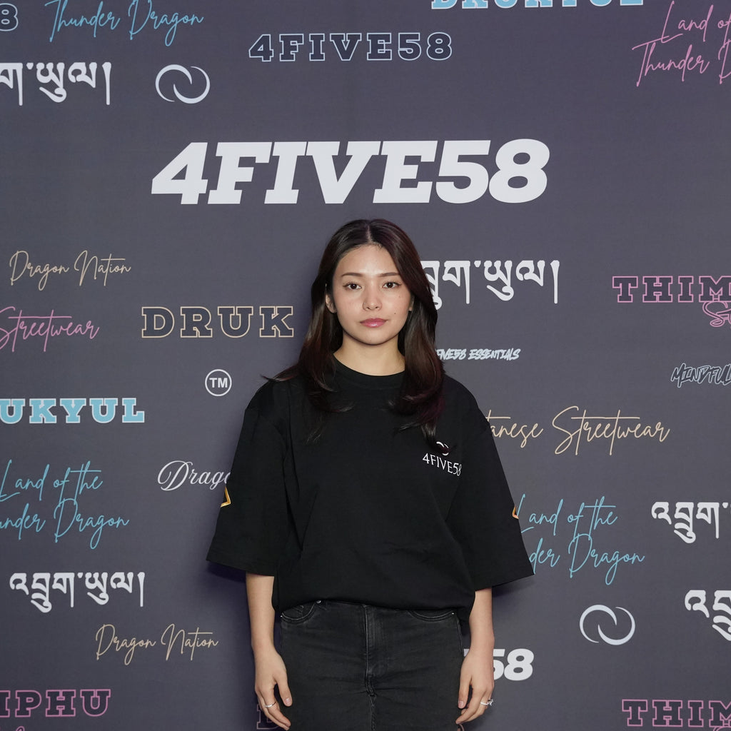 4FIVE58 Embroidered DRUK T-Shirt | Black | Dragon Nation Collection