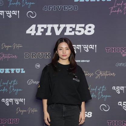 4FIVE58 Embroidered DRUK T-Shirt | Black | Dragon Nation Collection