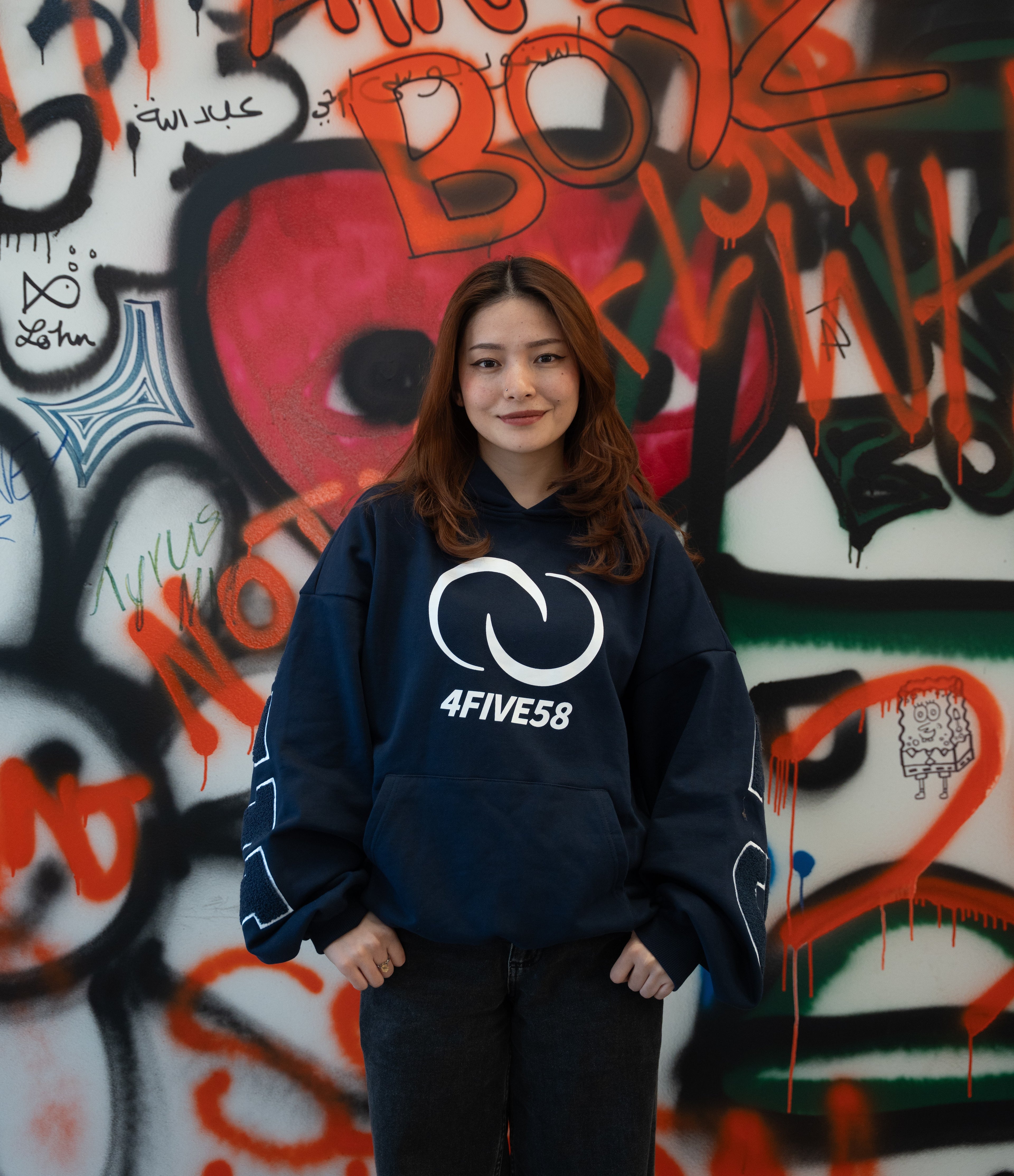 4FIVE58 GELEPHU Edition NAVY Hoodie | Essentials Collection (40% OFF)