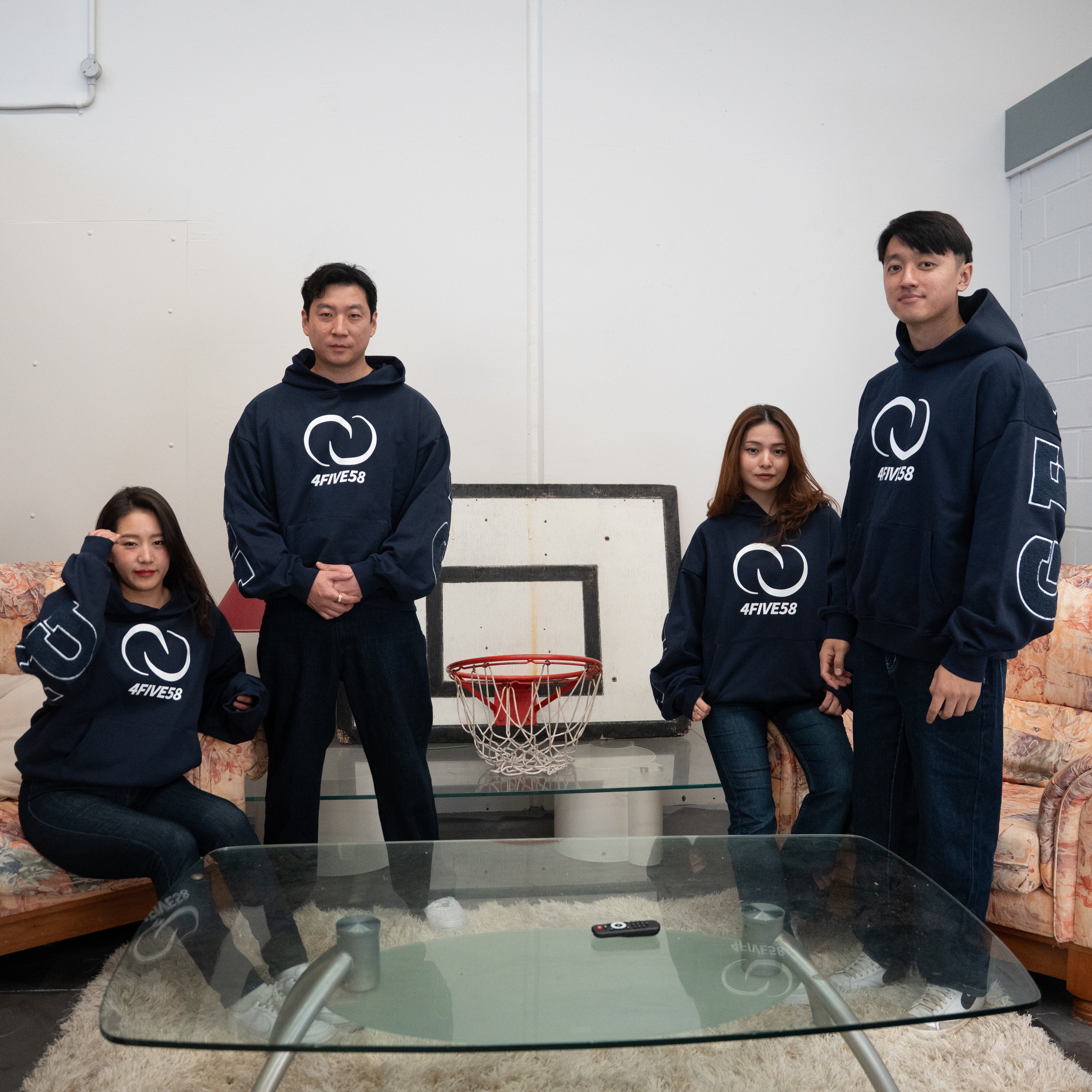 4FIVE58 GELEPHU Edition NAVY Hoodie | Essentials Collection (40% OFF)